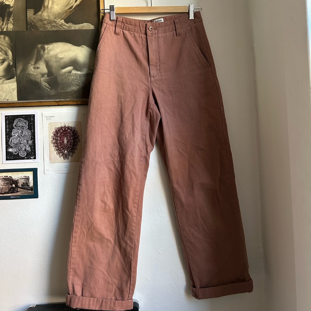 sunday best aritzia pants - 'dark' pink/salmon tone